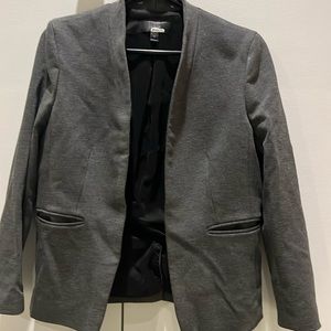 Gray J.Crew collarless blazer